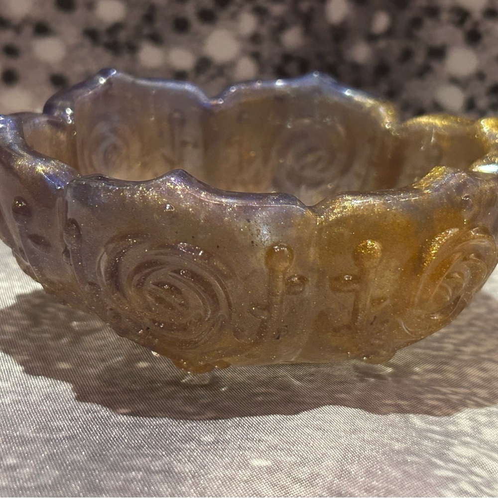 Artisan Gold and Purple bowl NOT GLASS
